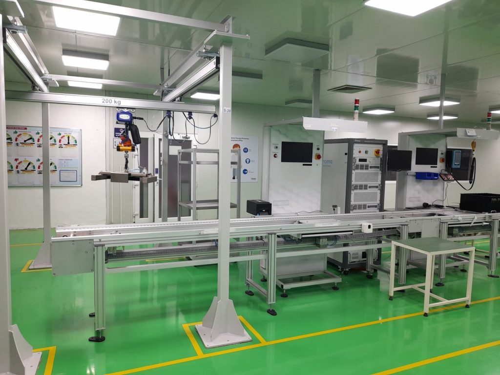 prismatic cell battery pack assembly line