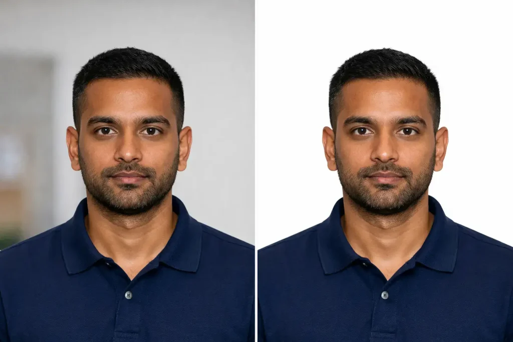 passport photo background remove feature
